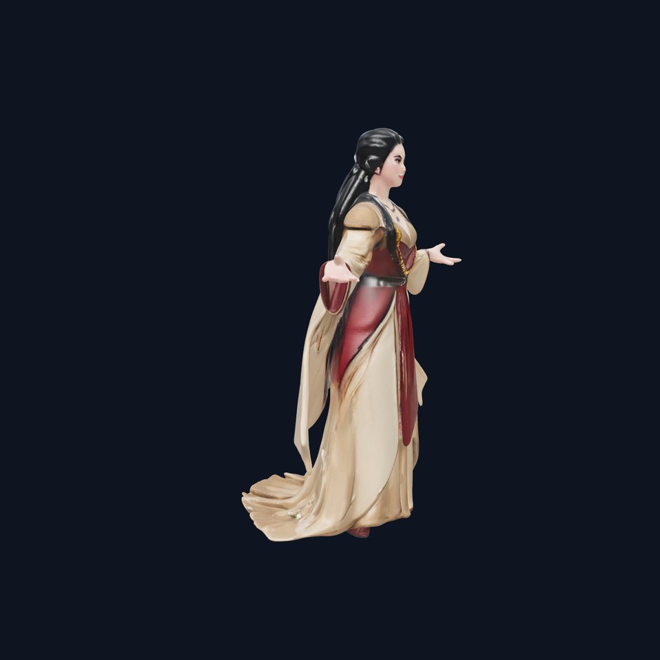 Medieval Noblewoman Rigged and Animated D Character Model